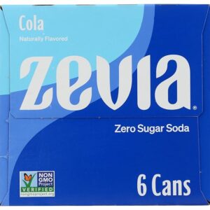 Zevia Zero Calorie Soda Cola, 12 Oz Pack of 6